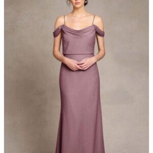 Jenny Yoo Crepe off the shoulder Dress